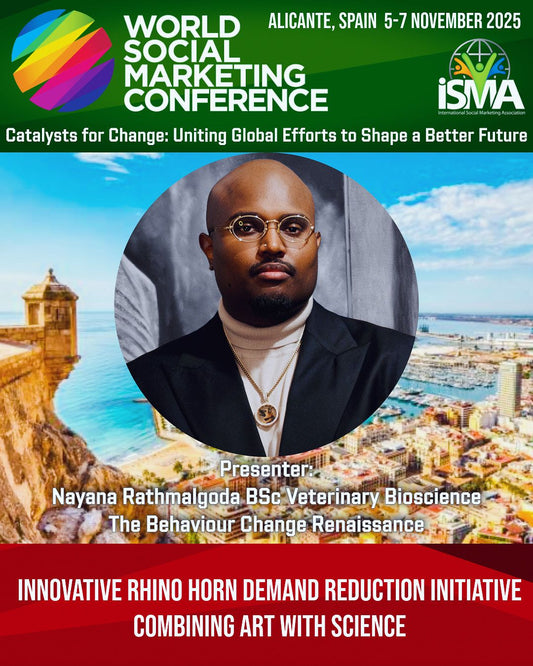 Rhino Horn Demand Reduction Initiative selected for World Social Marketing Conference in Alicante, Spain, November 2025